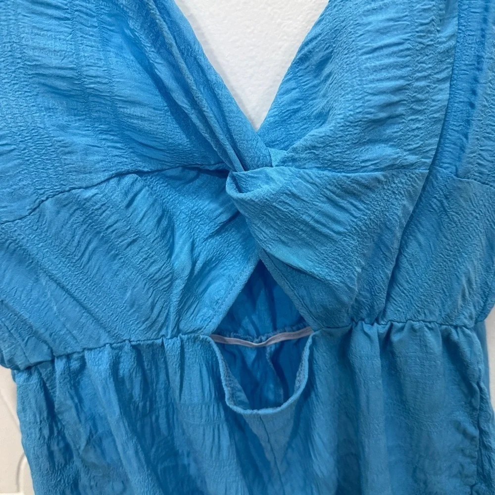 Unbranded Blue Twist Front Romper